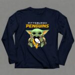 Pittsburgh Penguins Baby Yoda Holding Hockey 9 Long Sleeves 1.jpg