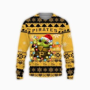 Pittsburgh Pirates Baby Yoda Star Wars Ugly Christmas Sweater 1.jpg
