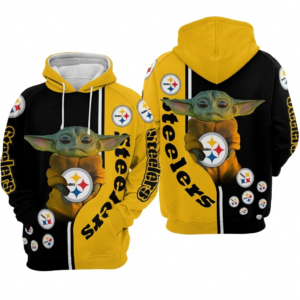 Pittsburgh Steelers Baby Yoda In My Heart All Over Print Hoodie 1.png