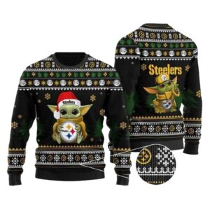Pittsburgh Steelers Baby Yoda Santa Claus Funny Ugly Sweater 1.jpg