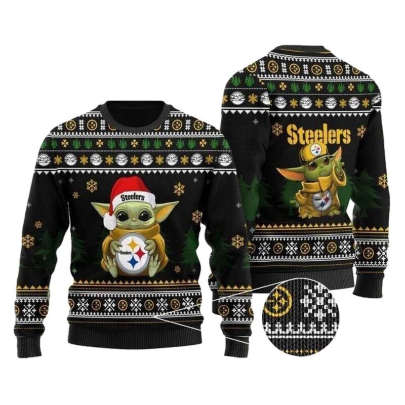 Pittsburgh Steelers Baby Yoda Santa Claus Funny Ugly Sweater 1.jpg