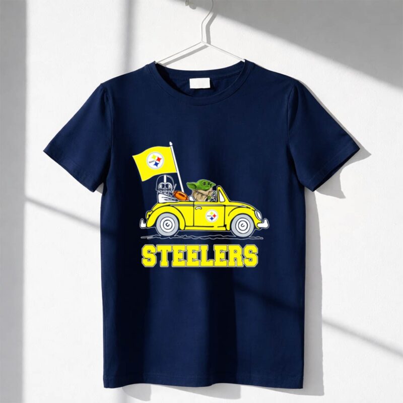 Pittsburgh Steelers Darth Vader Baby Yoda Driving Steelers Car 1 T Shirt