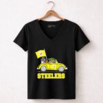 Pittsburgh-Steelers-Darth-Vader-Baby-Yoda-Driving-Steelers-Car-5-Womens-V-Neck