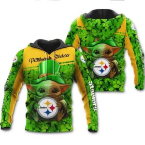 Pittsburgh Steelers Grogu St Patrick Day All Over Print Hoodie 1.jpg