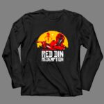 Red Din Redemption Mandalorian Bounty Hunter Star Wars 4 Long Sleeves.jpg