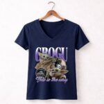 Retro Grogu Manda 5 Womens V Neck.jpg