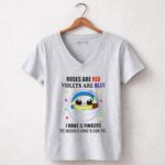 Roses Are Red Violets Are Blue I Have 5 Fingers The Middle Ones For You Yoda Star Wars 9 Womens V Neck.jpg