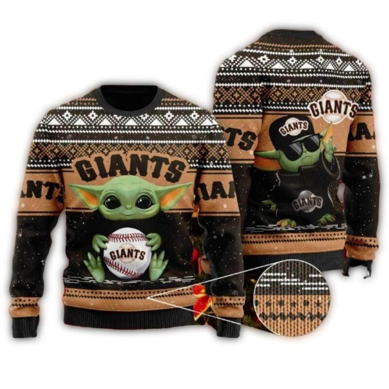 San Francisco Giants Baby Yoda Baseball Christmas Ugly Sweater 1.jpg