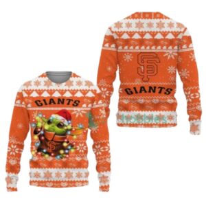 San Francisco Giants Baby Yoda Christmas Lights Ugly Sweater 1.jpg