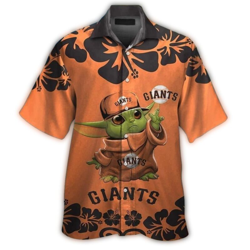 San Francisco Giants Baby Yoda Floral Hawaiian Shirt 1.jpg