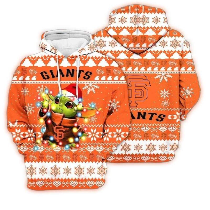 San Francisco Giants Baby Yoda Star Wars Ugly Christmas 3D Hoodie 1.jpg