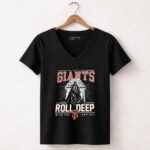 San Francisco Giants Star Wars Darth Vader Stormtrooper Roll Deep With The Empire 5 Womens V Neck.jpg