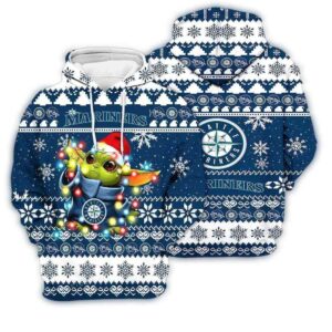 Seattle Mariners Baby Yoda Star Wars Ugly Christmas 3D Hoodie 1.jpg