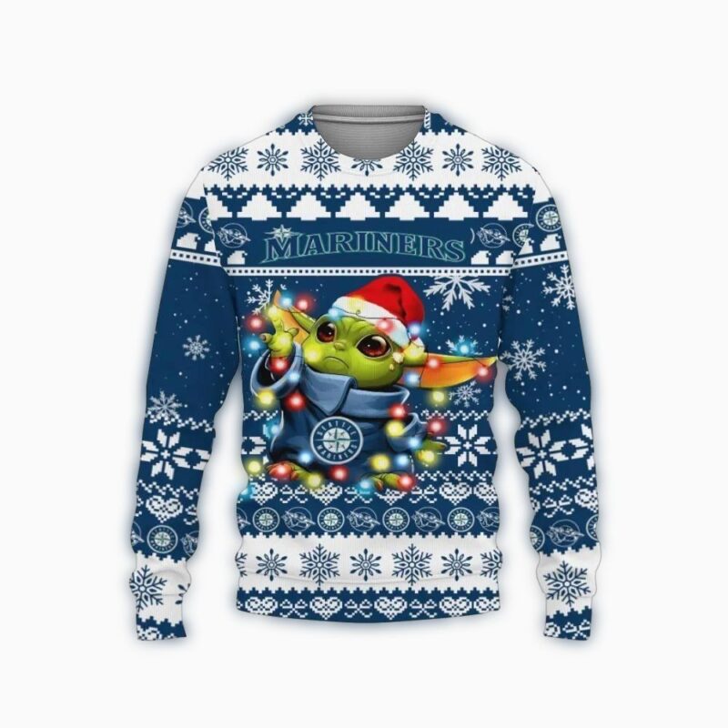 Seattle Mariners Baby Yoda Star Wars Ugly Christmas Sweater 1.jpg
