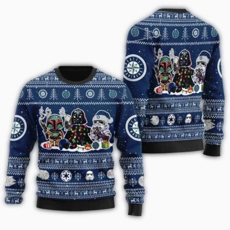 Seattle Mariners Star Wars Boba Fett Christmas Ugly Sweater 1.jpg