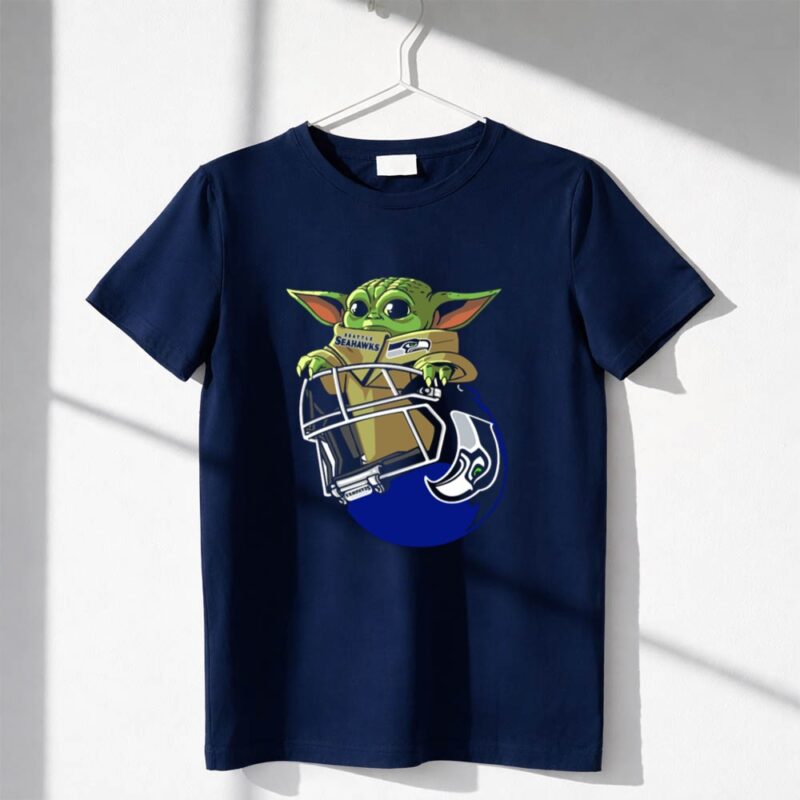 Seattle Seahawks Baby Yoda Helmet Fan 1 T Shirt