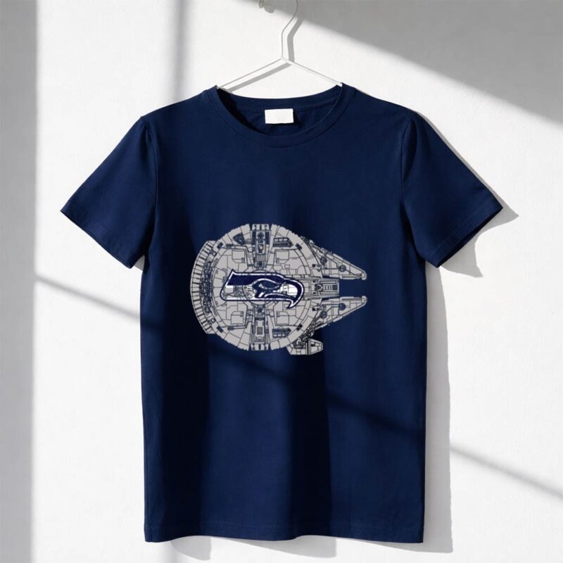 Seattle Seahawks Millennium Falcon Star Wars Mashup 1 T Shirt