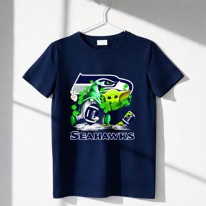 Seattle Seahawks St Patrick's Day Gnome And Baby Yoda Football Shirt