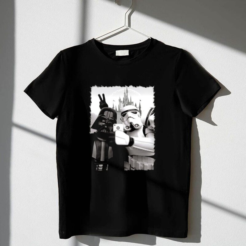 Selfie20in20Disneyworld20Darth20Vader20Star20Wars20Stormtrooper20Peace20Sign20Castle 1 T Shirt.jpg