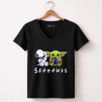 Snoopy-Baby-Yoda-Seahawks-5-Womens-V-Neck