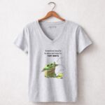 Sometimes I Need to Be Alone and Listen to Tom Waits Baby Yoda 9 Womens V Neck.jpg