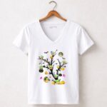 Spooky20Halloween20Baby20Yoda20Tree20with20Pumpkins20and20Bats 5 Womens V Neck 1.jpg