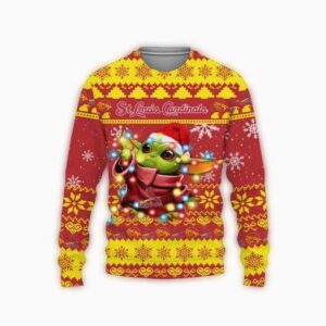 St Louis Cardinals Baby Yoda Star Wars Ugly Christmas Sweater 1.jpg