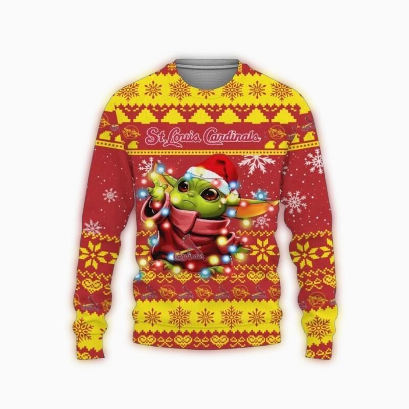 St Louis Cardinals Baby Yoda Star Wars Ugly Christmas Sweater 1.jpg