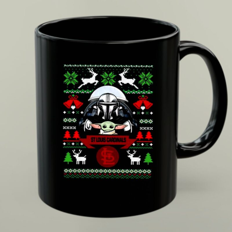 St Louis Cardinals Darth Vader Baby Yoda Star Wars Christmas 1 mug.jpg