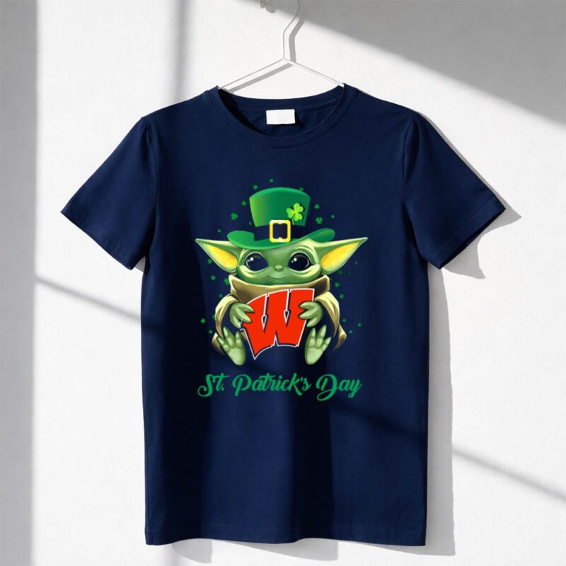 St Patricks Day Baby Yoda Wisconsin Badgers 1 T Shirt