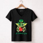 St-Patricks-Day-Boston-Red-Sox-Baby-Yoda-5-Womens-V-Neck