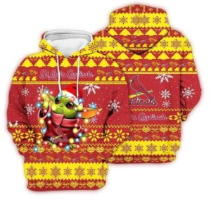 St. Louis Cardinals Baby Yoda Star Wars Ugly Christmas 3D Hoodie 1.jpg