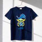 Star Wars Baby Yoda Holding Detroit Lions Symbol with Team 6 T Shirt.jpg