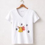 Star Wars Baby Yoda with Flower and Ghibli Soot Sprites 5 Womens V Neck.jpg