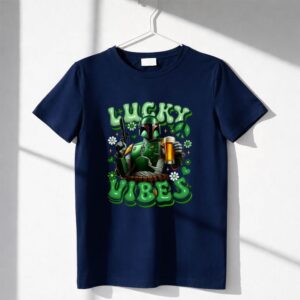 Star Wars Boba Fett Lucky Vibes Beer St Patrick's Day Shirt