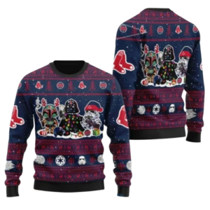 Star Wars Characters Boston Red Sox Christmas Ugly Sweater 1.png