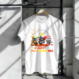 Star Wars Chibi Steelers Happy Hallothanksmas Pumpkins Leaves Snowflakes Shirt