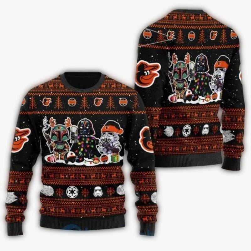 Star Wars Crossover Baltimore Orioles Ugly Christmas Sweater 1.jpg