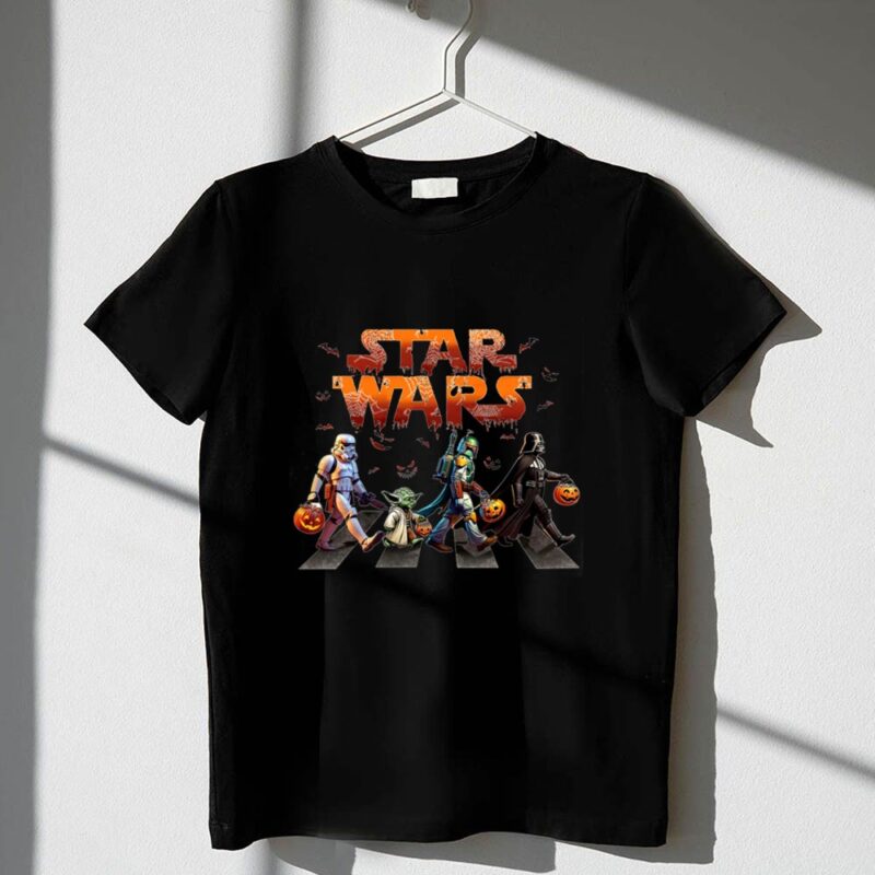 Star Wars Darth Vader Boba Fett Yoda and Stormtroopers Abbey Road Halloween 1 T Shirt.jpg