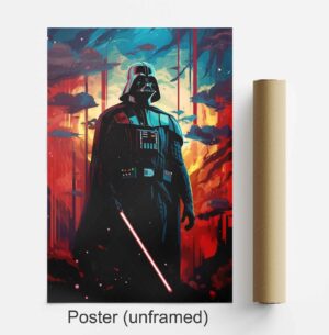 Star Wars Darth Vader Lightsaber Portrait Art Stretched Canvas Poster 1.jpg
