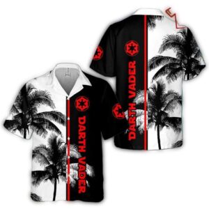 Star Wars Darth Vader Palm Tree All Over Print 3D Aloha Summer Beach Hawaiian Shirt Black White 1.jpg