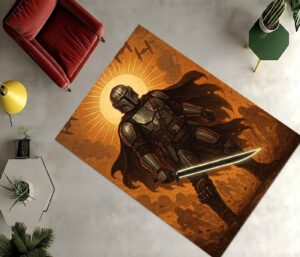 Star Wars Mandalorian Din Djarin Darksaber Rectangle Rug 1.jpg