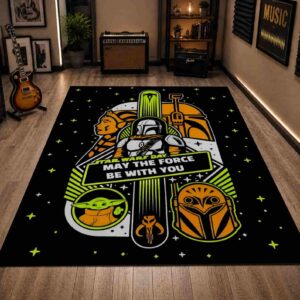 Star Wars Mandalorian May the Force Be With You Rectangle Rug 1.jpg
