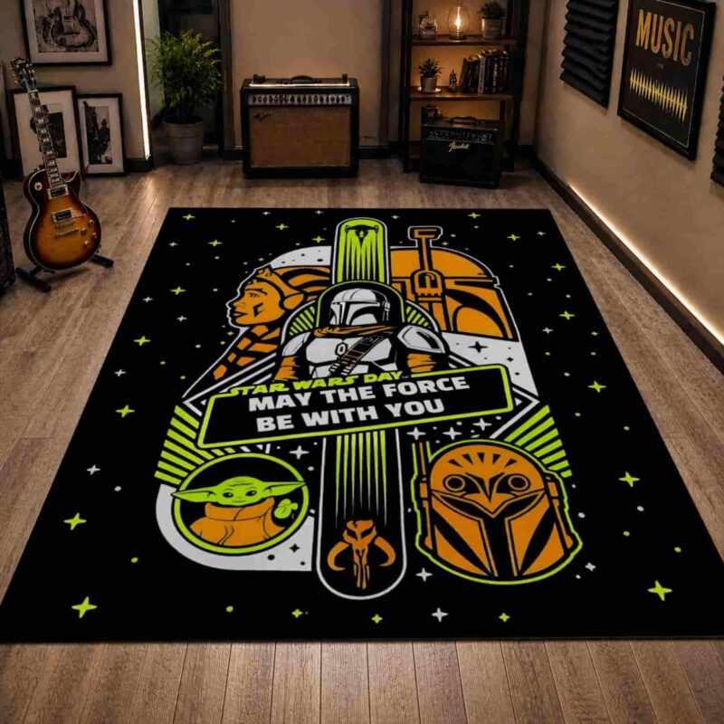 Star Wars Mandalorian May the Force Be With You Rectangle Rug 1.jpg