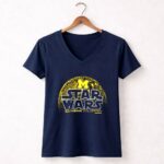 Star Wars Michigan Wolverines Death Star 9 Womens V Neck 2.jpg