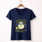 Star Wars R2D2 Michigan Wolverines 9 Womens V Neck 2.jpg