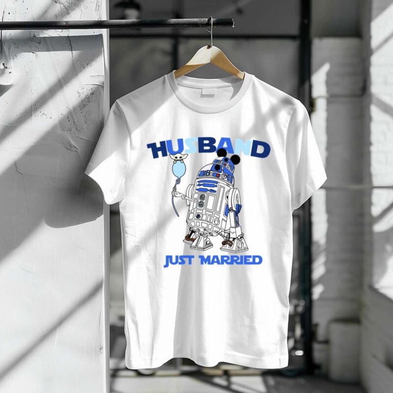 Star Wars R2D2 Mickey Husband Just Married Valentines 1 T Shirt