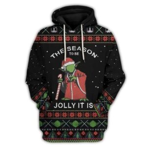 Star Wars Santa Yoda The Season To Be Jolly It Is Hoodie.jpg