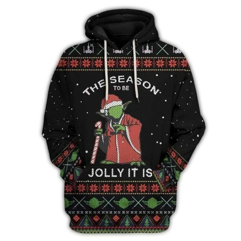 Star Wars Santa Yoda The Season To Be Jolly It Is Hoodie.jpg