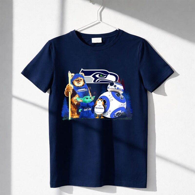 Star Wars Seahawks Ewok Baby Yoda BB 8 Porg Team 1 T Shirt